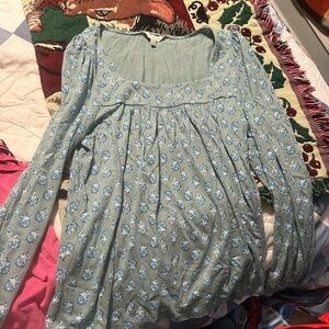 Lucky brand - Women’s size Medium Blue Floral Blouse